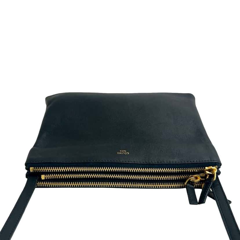 Celine Small Lambskin Trio Crossbody Black Leather Good condition - Inside View