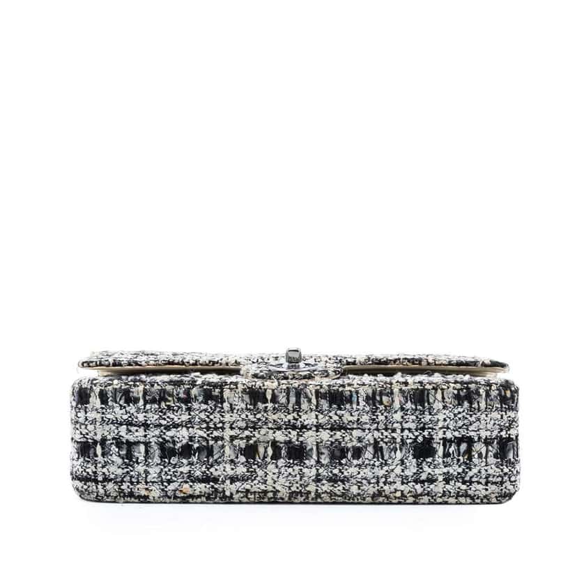 Chanel Medium Classic Tweed Double Flap White Tweed Good condition - Inside View