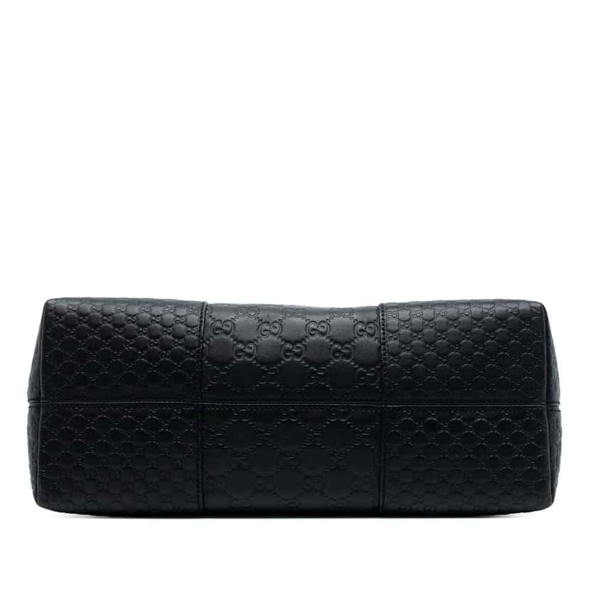 Gucci Medium Guccissima Bree Dome Tote Black Leather Good condition - Inside View