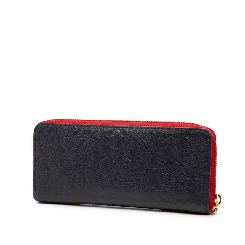 Louis Vuitton Monogram Empreinte Bloom Flowers Clemence Wallet Blue Leather Very good condition - Back View