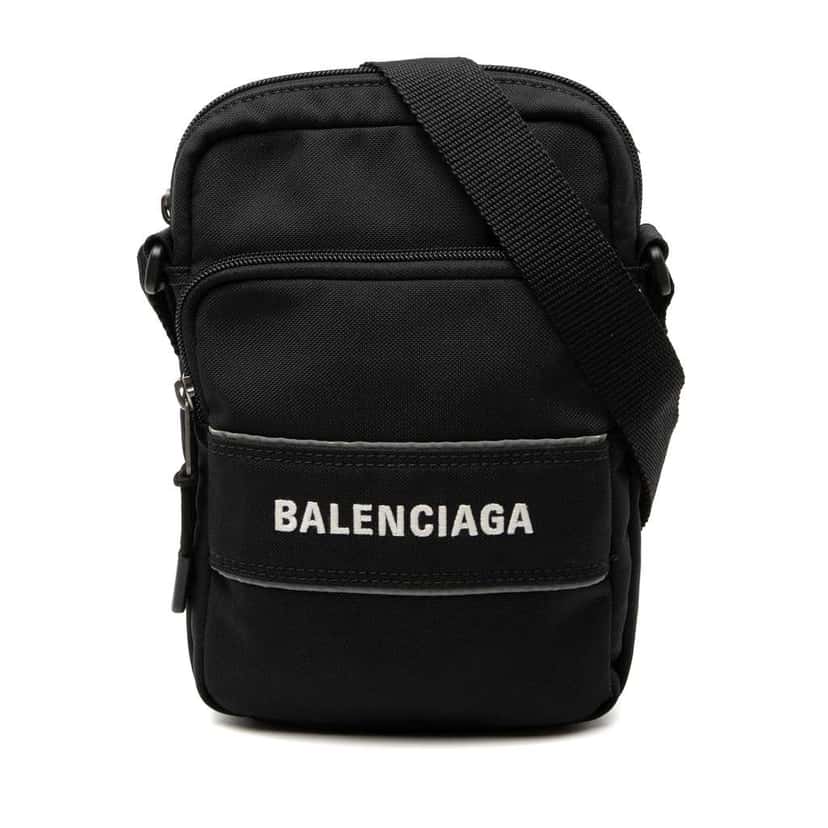 Balenciaga Small Nylon Sports Messenger Bag Black Good condition - Front View