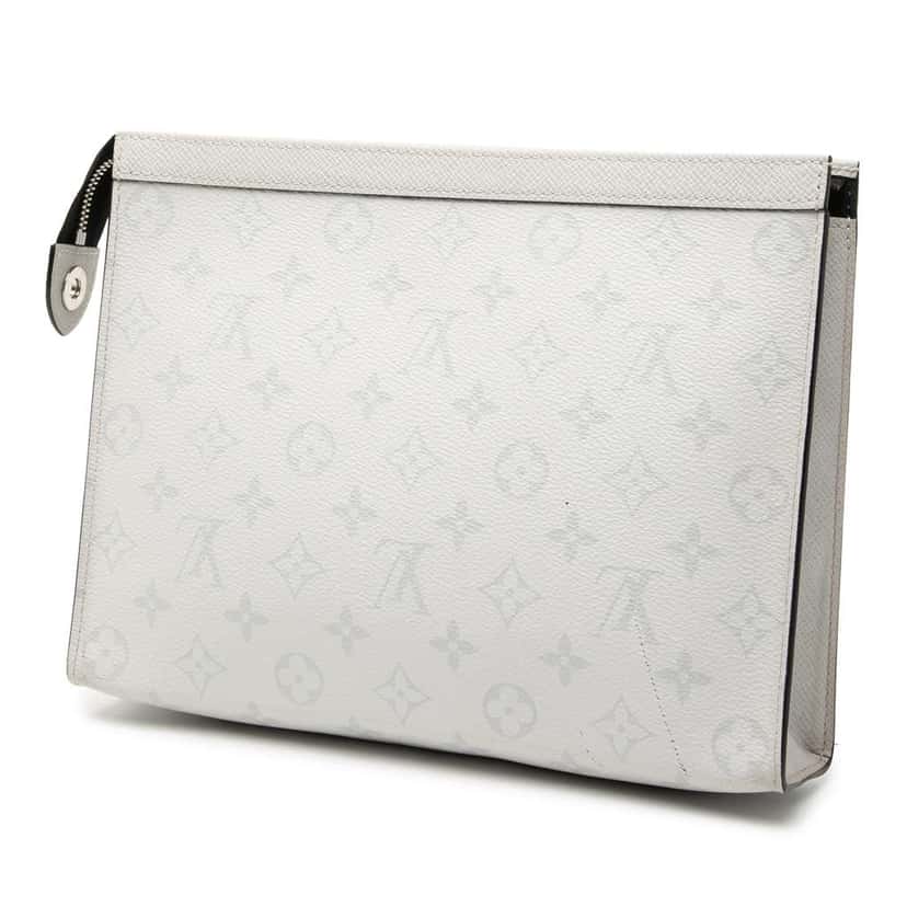 Louis Vuitton Monogram Taigarama Pochette Voyage MM Grey Good condition - Back View
