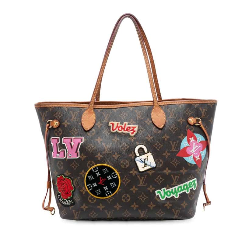 Louis Vuitton Monogram Patches Neverfull MM Brown Good condition - Front View