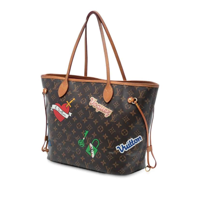 Louis Vuitton Monogram Patches Neverfull MM Brown Good condition - Back View