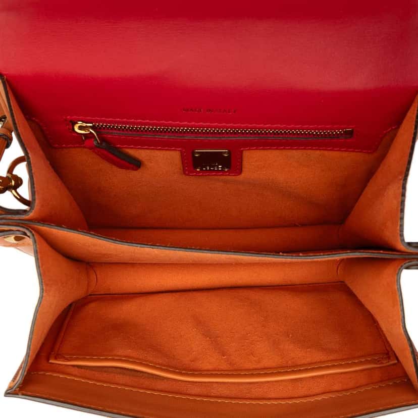 MCM Studded Suede and Pony Hair Patricia Crossbody Brown Leather Very good condition - Model View