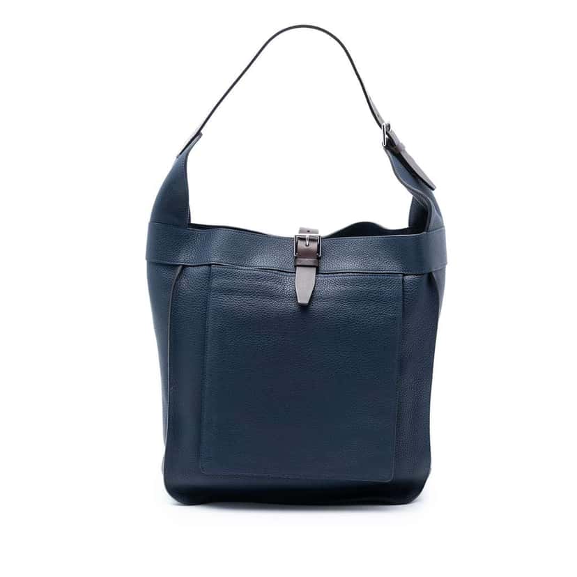 Hermès Clemence Marwari PM Blue Leather Good condition - Front View