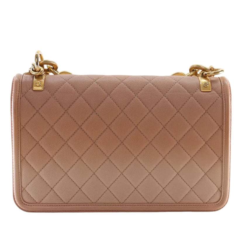 Chanel Medium Quilted Caviar Sunset On The Sea Flap Brown Leather Good condition - Model View
