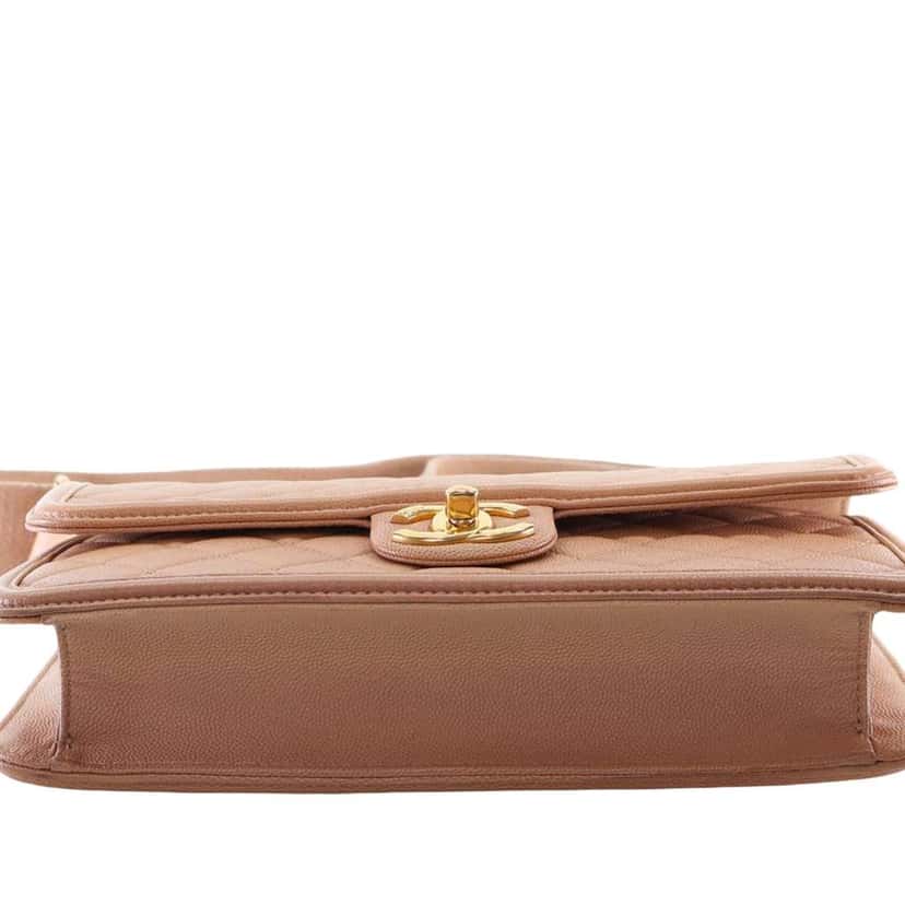 Chanel Medium Quilted Caviar Sunset On The Sea Flap Brown Leather Good condition - Box View