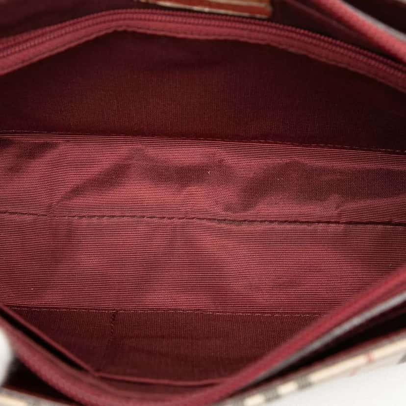 Burberry House Check Canvas Shoulder Bag Brown Canvas Good condition - Model View