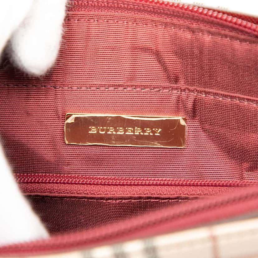 Burberry House Check Canvas Shoulder Bag Brown Canvas Good condition - Box View