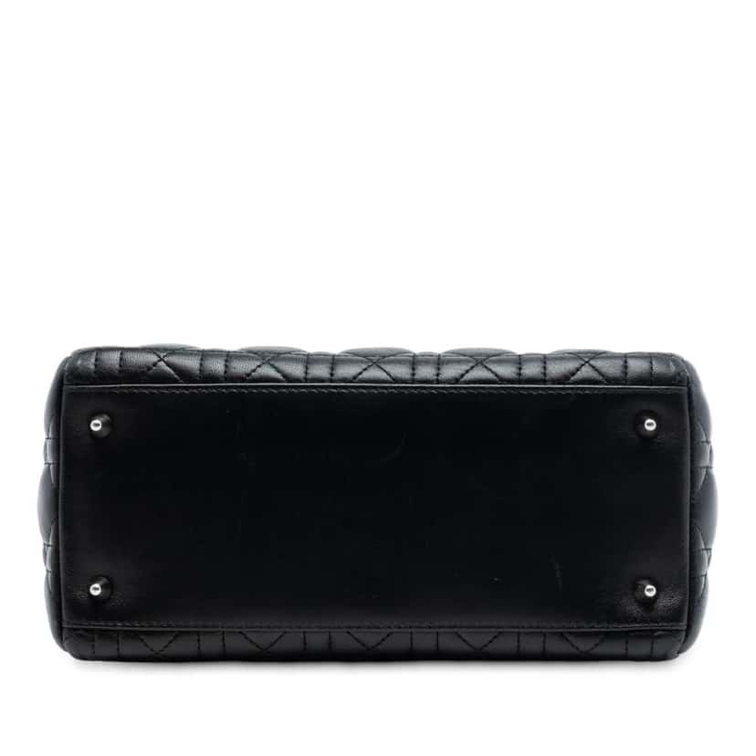 Dior Medium Lambskin Cannage Lady Dior Black Leather Good condition - Inside View