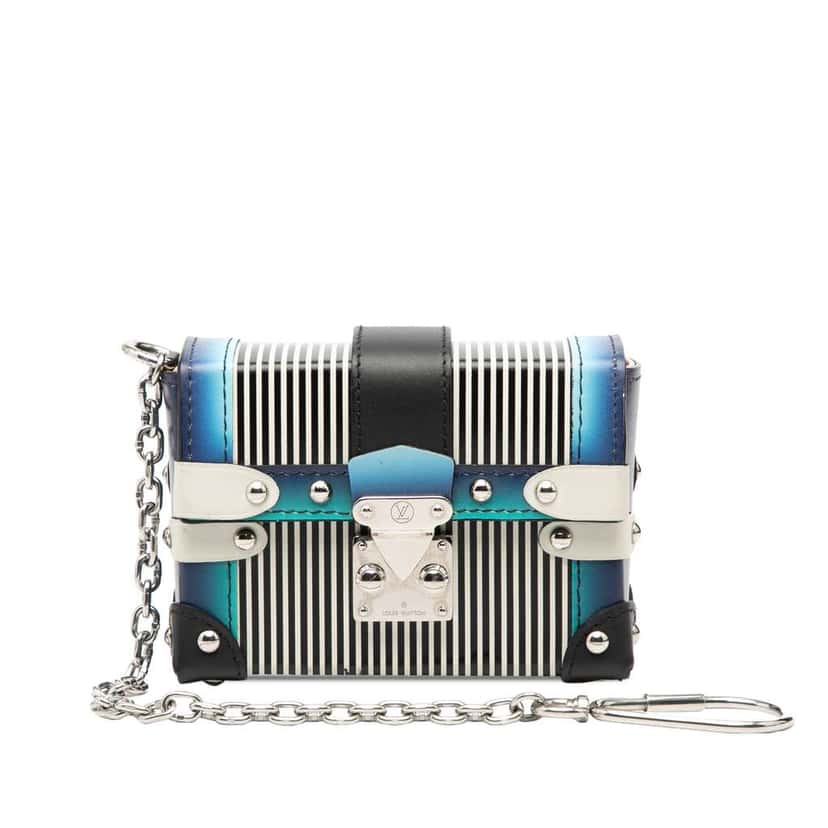 Louis Vuitton Leather Petite Malle Bag Charm Black Leather Good condition - Front View