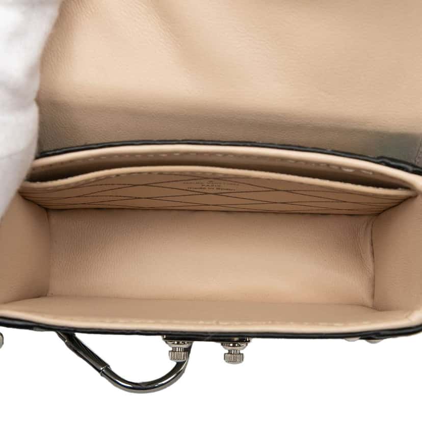 Louis Vuitton Leather Petite Malle Bag Charm Black Leather Good condition - Model View