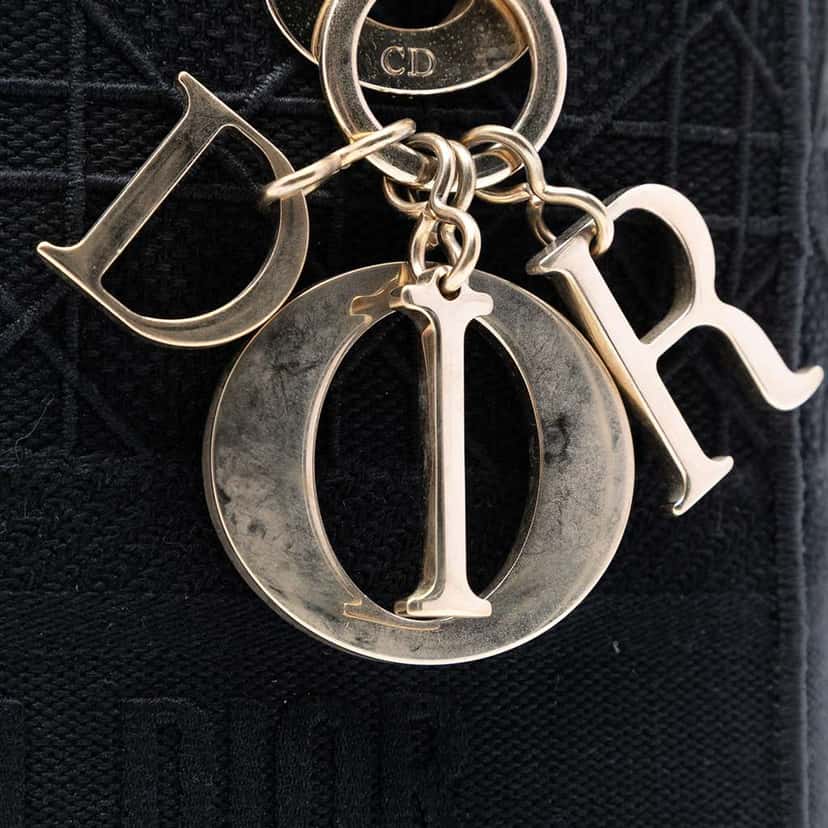 Dior Medium Canvas Cannage Lady D Lite Black Canvas Very good condition - Box View