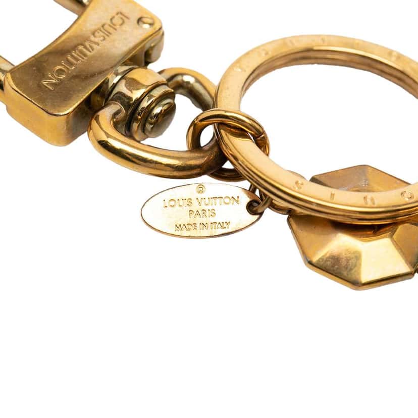 Louis Vuitton Gold Plated LV Facettes Bag Charm and Key Holder Gold Metal Very good condition - Inside View
