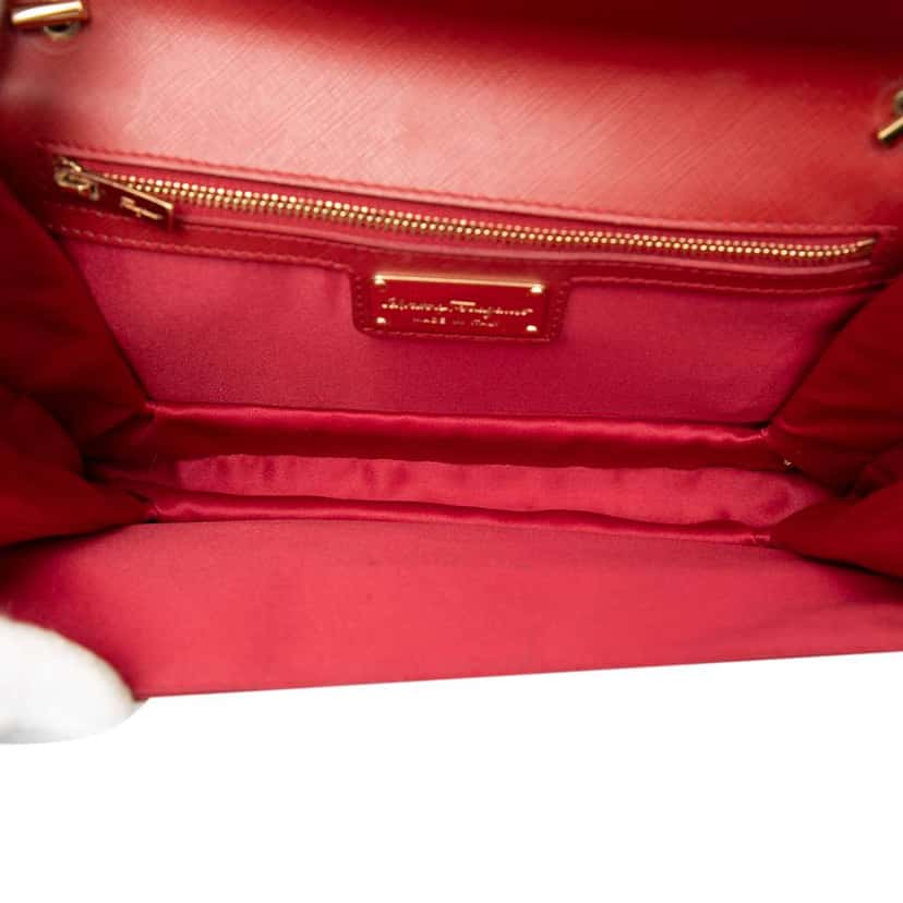Salvatore Ferragamo Medium Leather Vara Ginny Crossbody Red Leather Very good condition - Model View