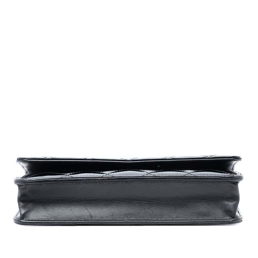 Chanel CC Quilted Patent Wallet On Chain Black Leather Good condition - Inside View
