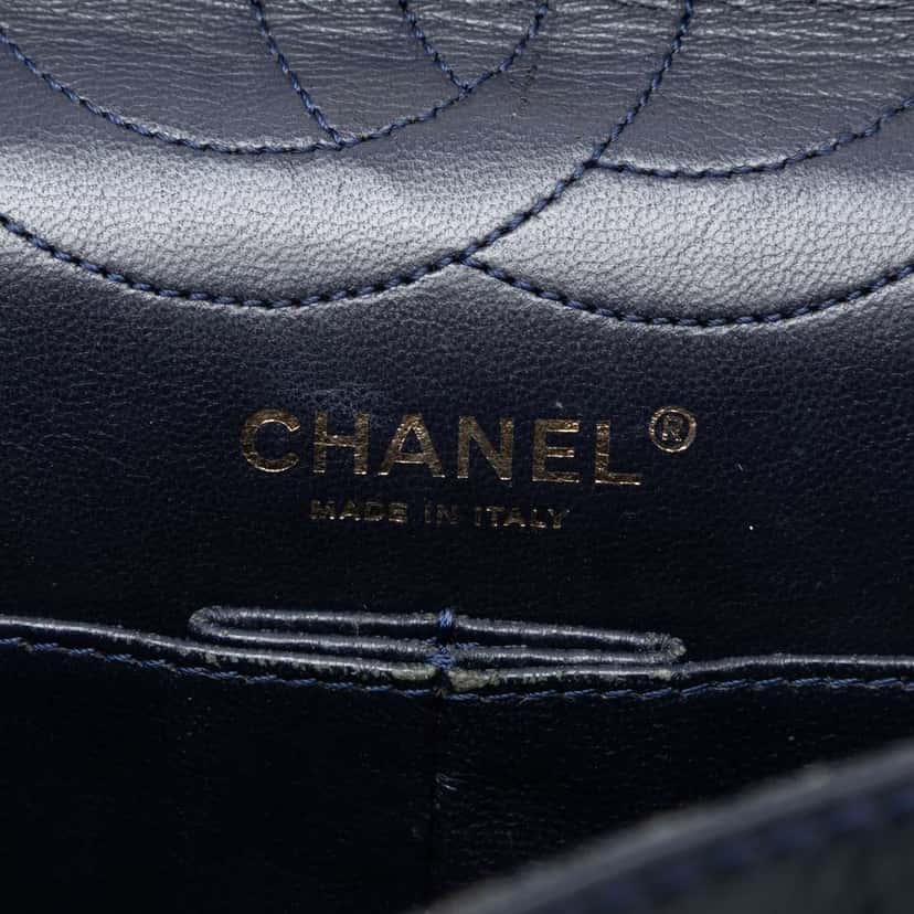 Chanel Reissue 2.55 Quilted Aged Calfskin Double Flap 226 Blue Leather Very good condition - Box View
