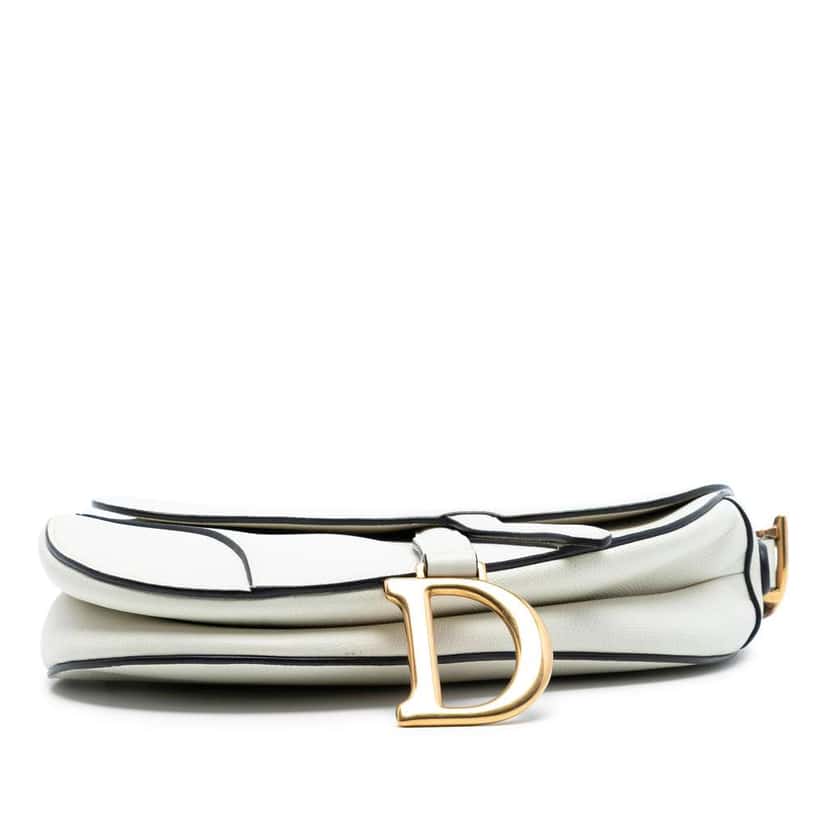 Dior Grained Calfskin Saddle Bag White Leather Very good condition - Inside View