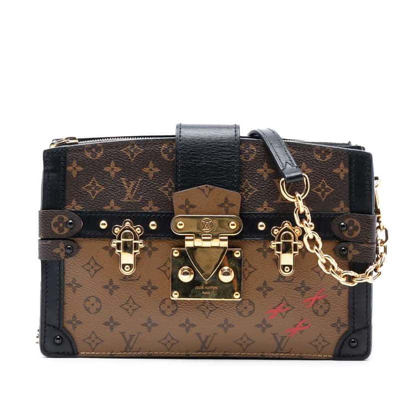 Louis Vuitton Monogram Reverse Trunk Clutch Brown Very good condition - Front View
