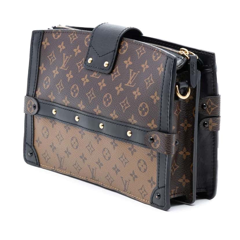 Louis Vuitton Monogram Reverse Trunk Clutch Brown Very good condition - Back View