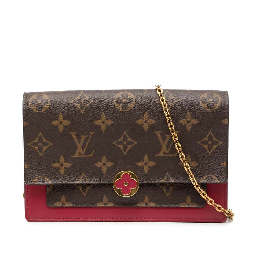 Louis Vuitton Monogram Flore Wallet On Chain Brown Very good condition - Front View