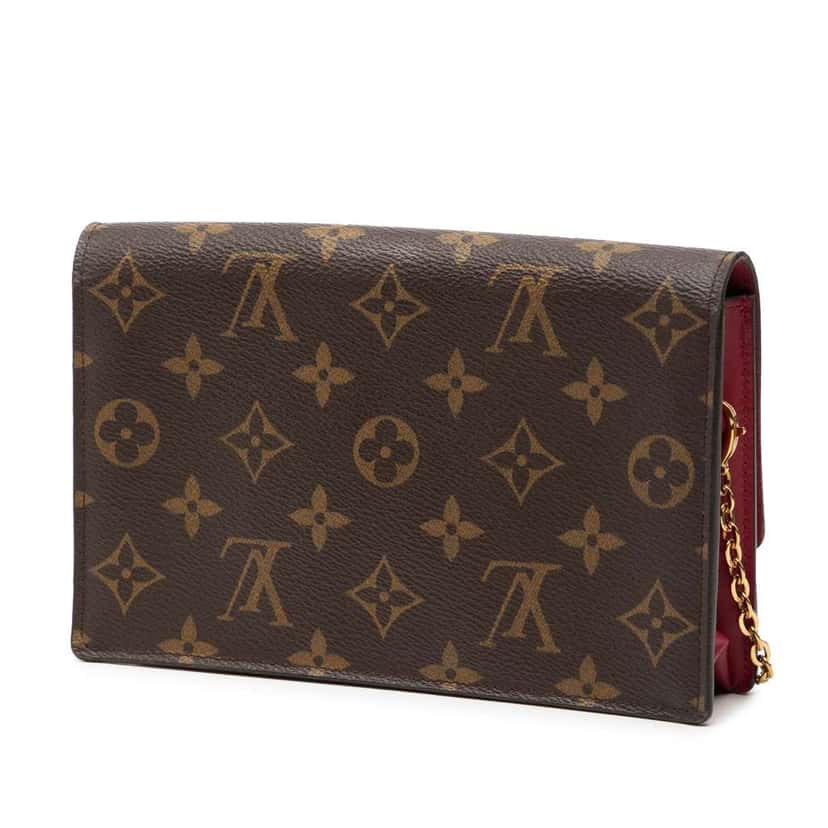 Louis Vuitton Monogram Flore Wallet On Chain Brown Very good condition - Back View