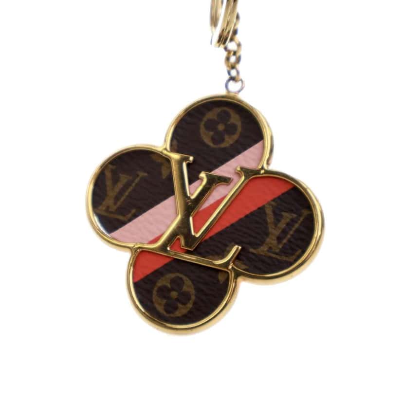 Louis Vuitton Gold Plated Monogram Into The Flower Bag Charm and Key Holder Gold Metal Good condition - Box View