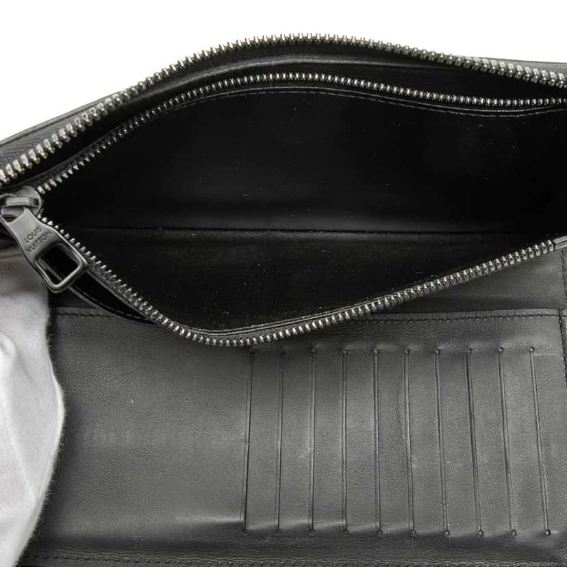 Louis Vuitton Monogram Empreinte Vertical Zippy Wallet Black Leather Very good condition - Box View