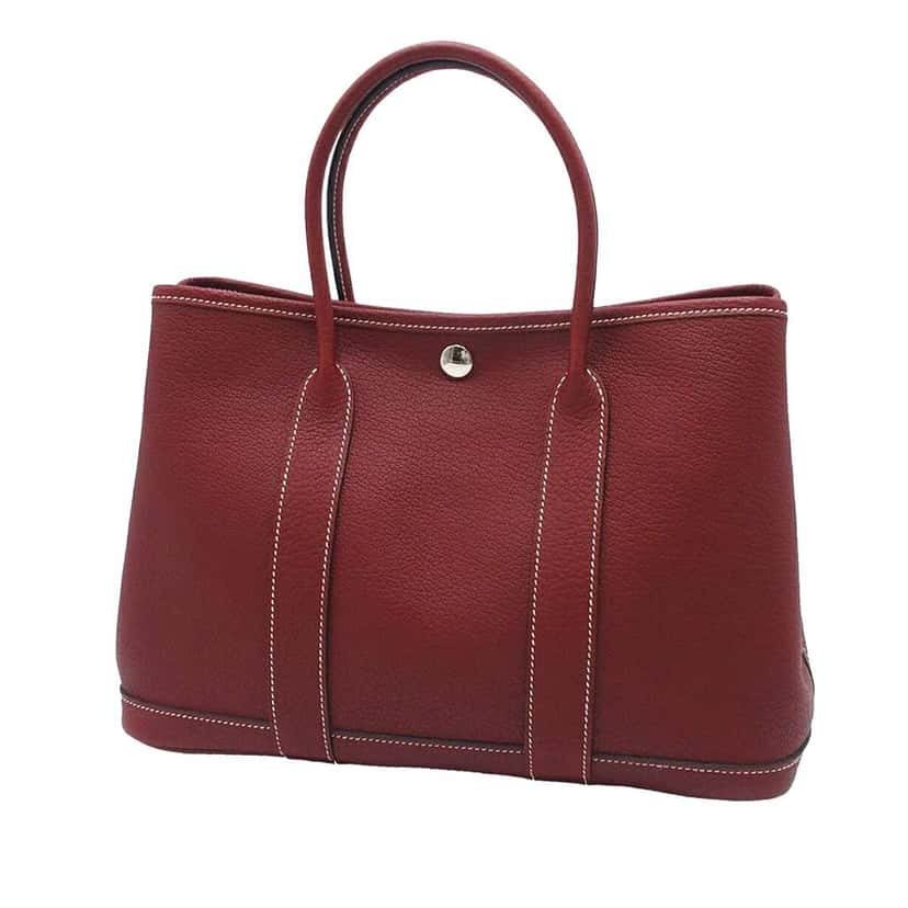 Hermès Negonda Garden Party 30 Red Leather Good condition - Back View