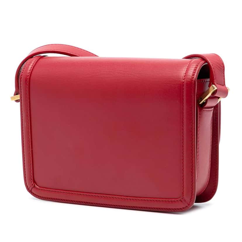 Saint Laurent Small Calfskin Solferino Satchel In Box Red Leather Very good condition - Back View