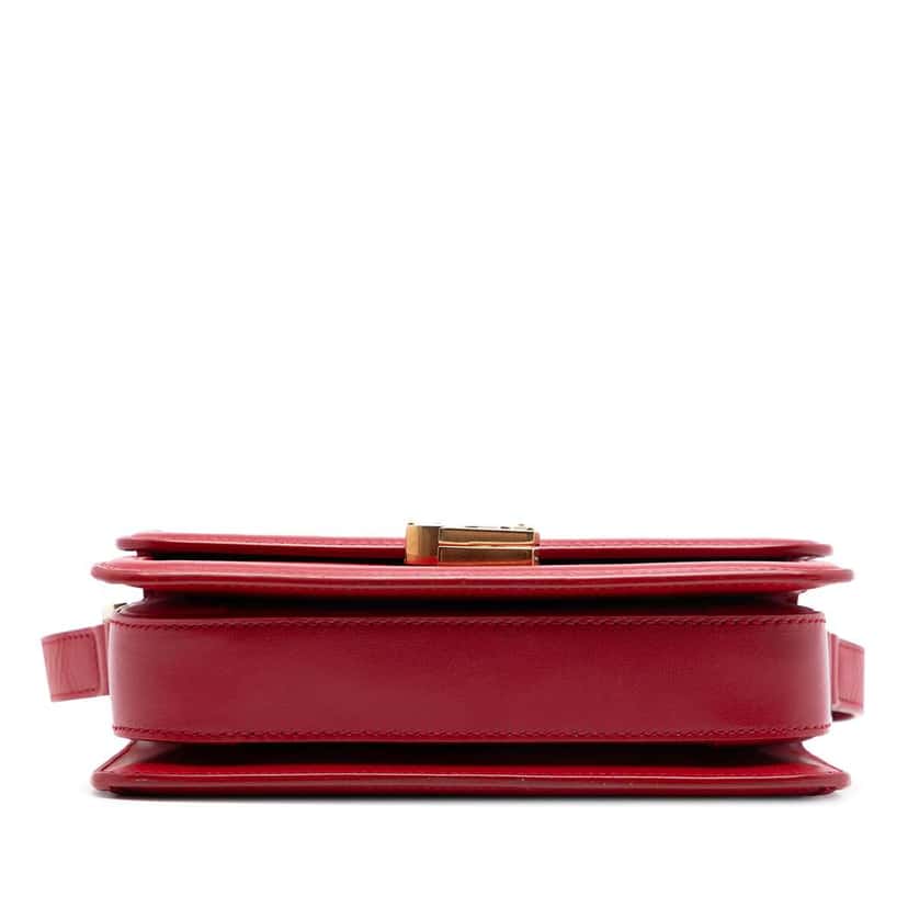 Saint Laurent Small Calfskin Solferino Satchel In Box Red Leather Very good condition - Inside View