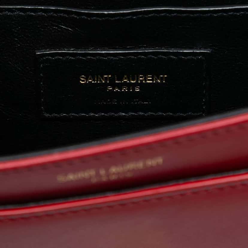 Saint Laurent Small Calfskin Solferino Satchel In Box Red Leather Very good condition - Box View
