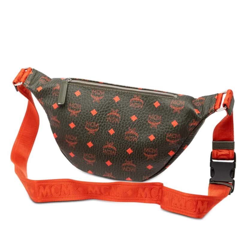 Mcm Visetos Coated Canvas Belt Bag Black Canvas Good condition - Back View