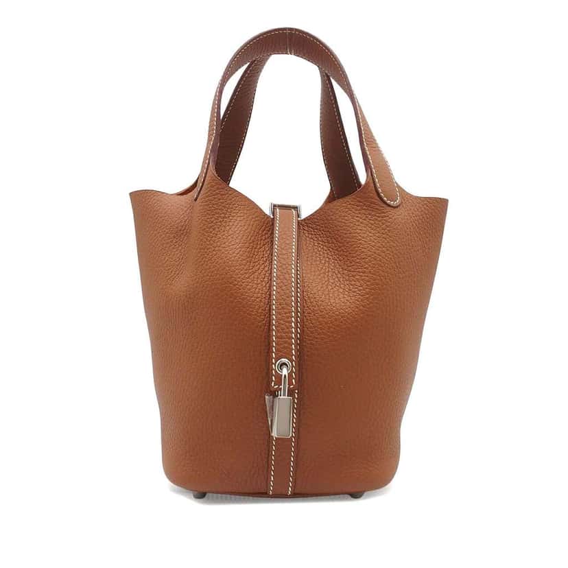 Hermès Clemence Picotin Lock 18 Brown Leather Good condition - Front View
