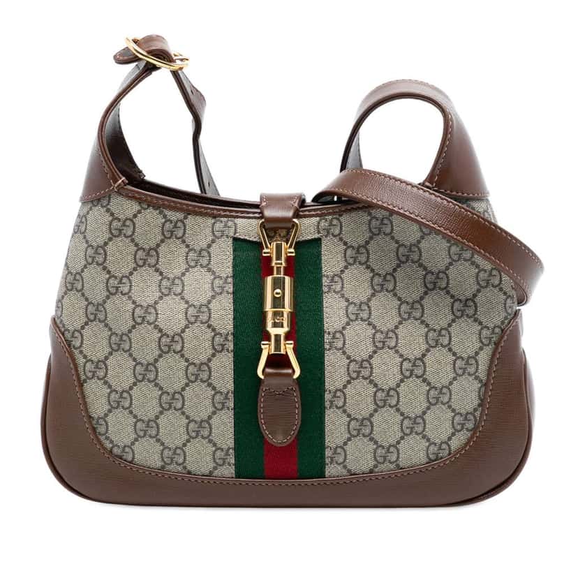 Gucci Small GG Supreme Jackie 1961 Crossbody Brown Canvas Good condition - Front View