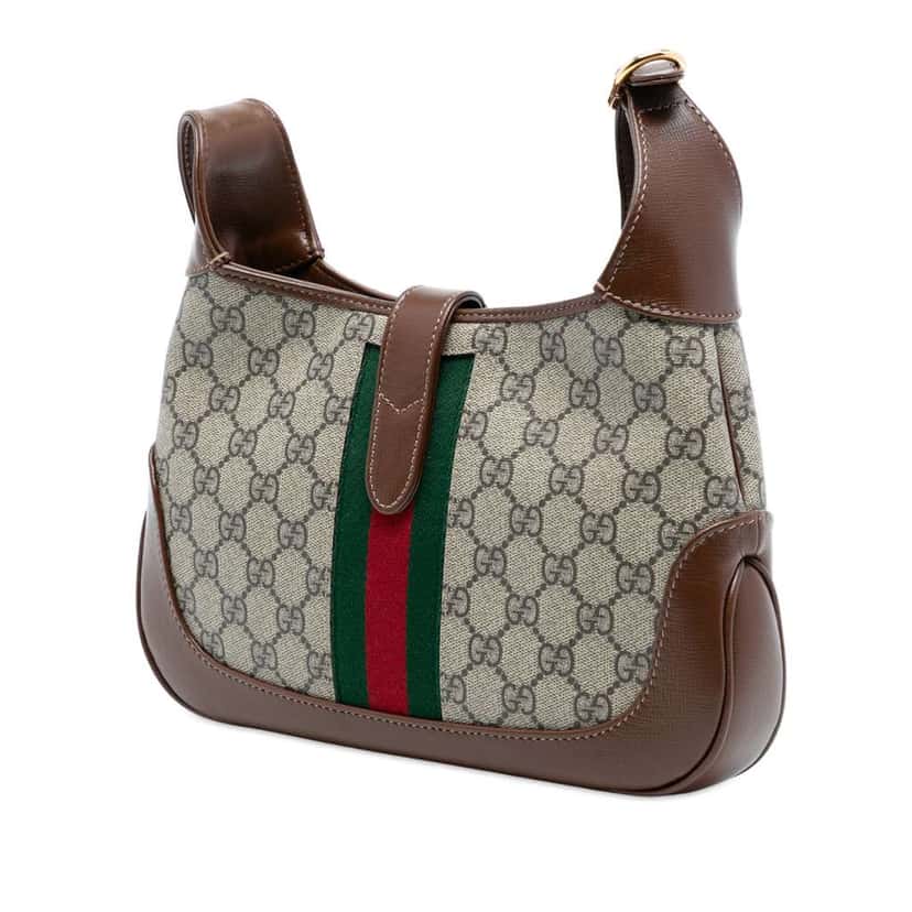Gucci Small GG Supreme Jackie 1961 Crossbody Brown Canvas Good condition - Back View