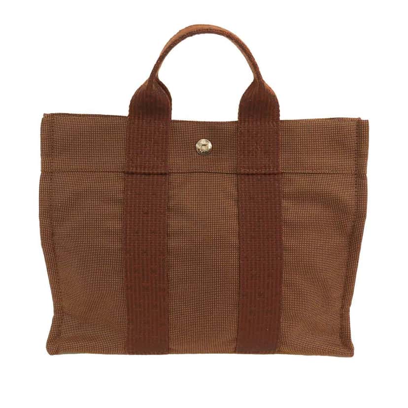 Hermès Canvas Herline PM Brown Canvas Very good condition - Front View
