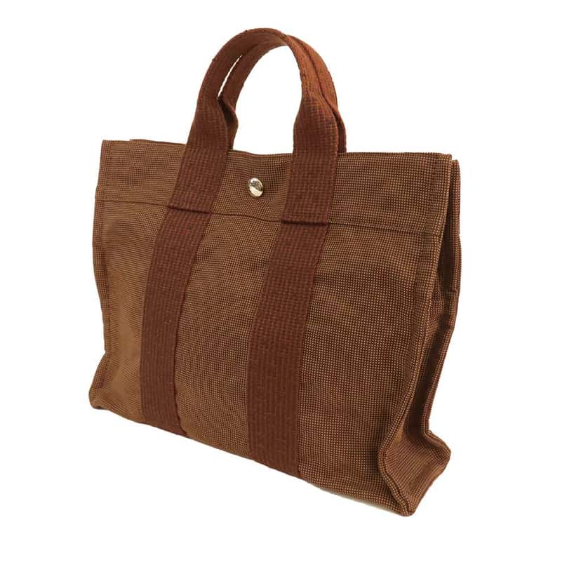 Hermès Canvas Herline PM Brown Canvas Very good condition - Back View