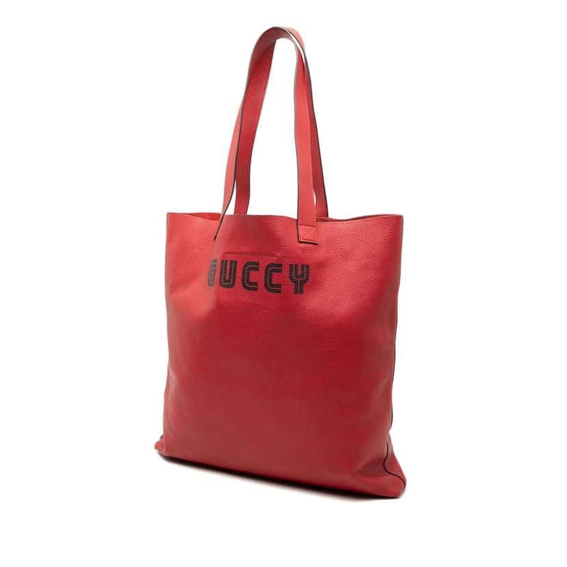 Gucci Elton John Large Calfskin Levon Goodbye Tote Red Leather Good condition - Back View