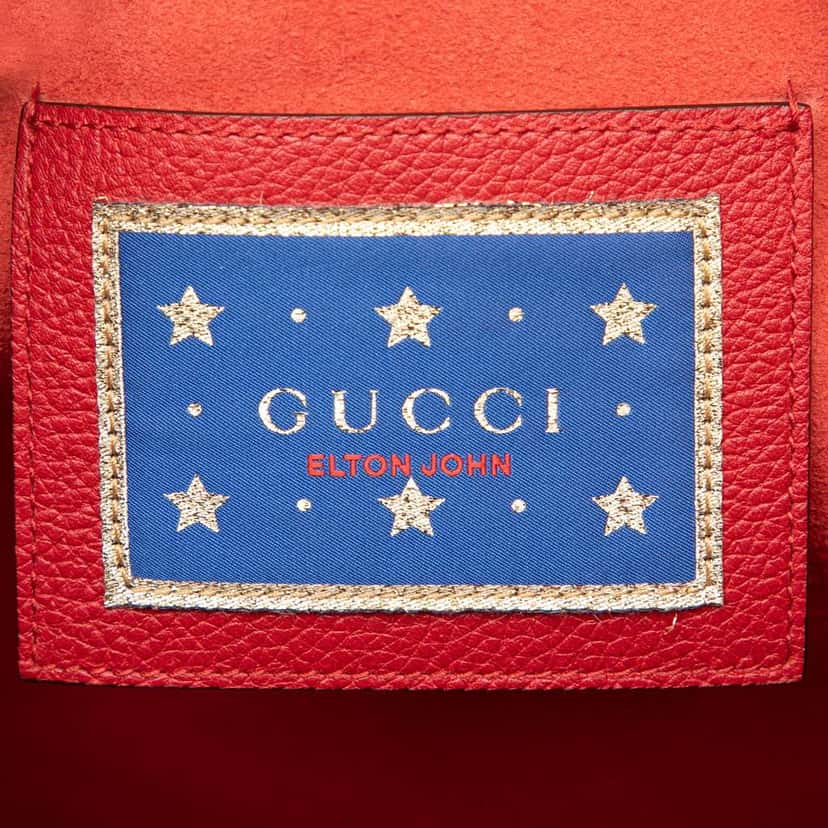 Gucci Elton John Large Calfskin Levon Goodbye Tote Red Leather Good condition - Box View