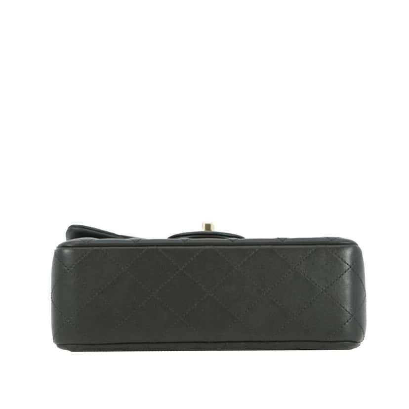 Chanel Mini Rectangular Classic Lambskin Top Handle Flap Black Leather Good condition - Inside View