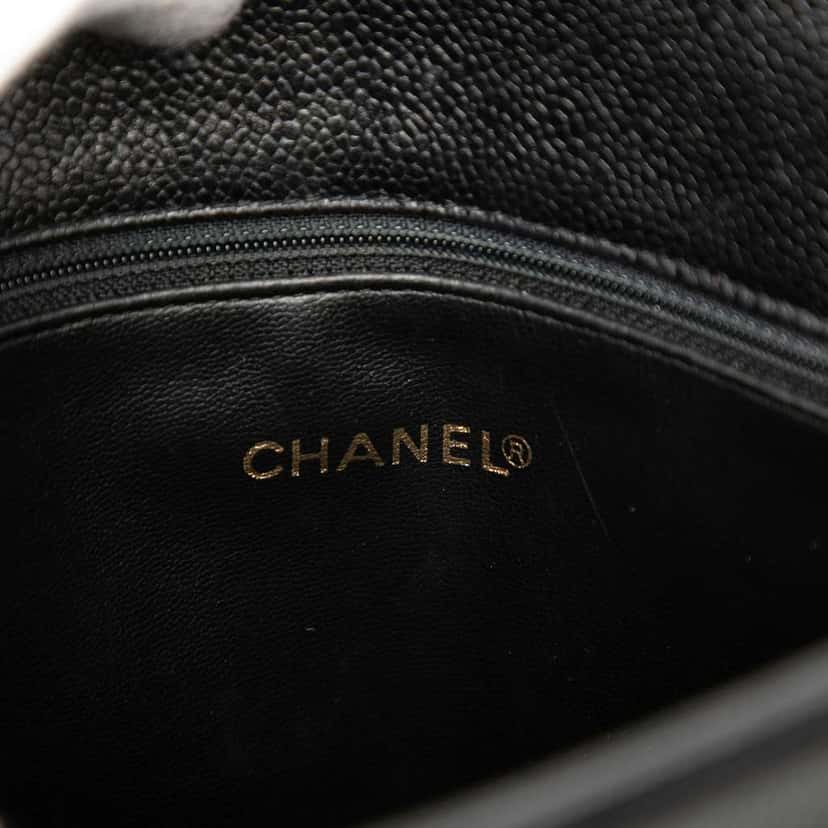 Chanel CC Caviar Chain Tote Black Leather Good condition - Box View