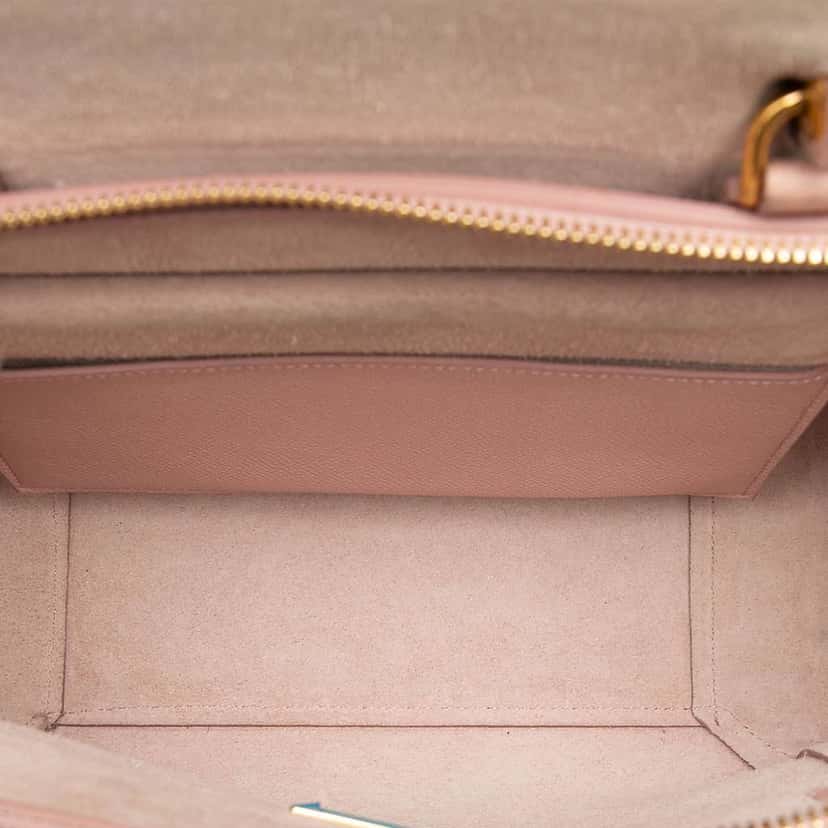 Celine Micro Grained Calfskin Belt Bag Pink Leather Good condition - Model View