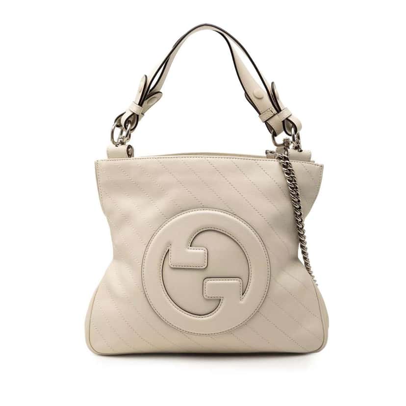 Gucci Small Matelasse Leather Blondie Tote White Leather Very good condition - Front View