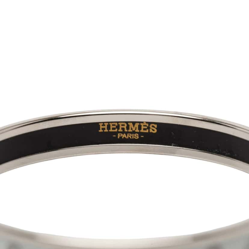 Hermès Narrow Funny Ice Cream Enamel Bangle 62 Grey Good condition - Box View