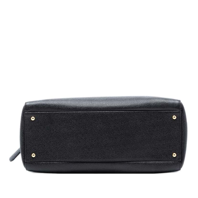 Chanel CC Caviar Shoulder Bag Black Leather Very good condition - Inside View
