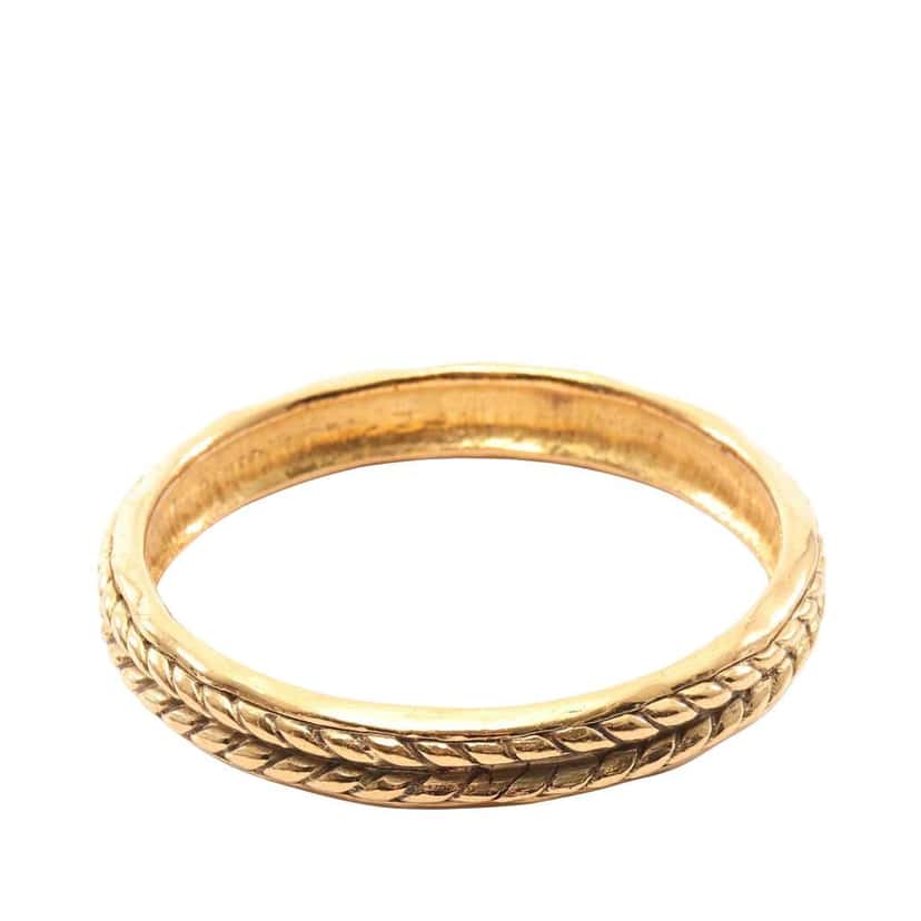 Chanel Gold Plated Braided Motif Bangle Bracelet Gold Metal Good condition - Back View
