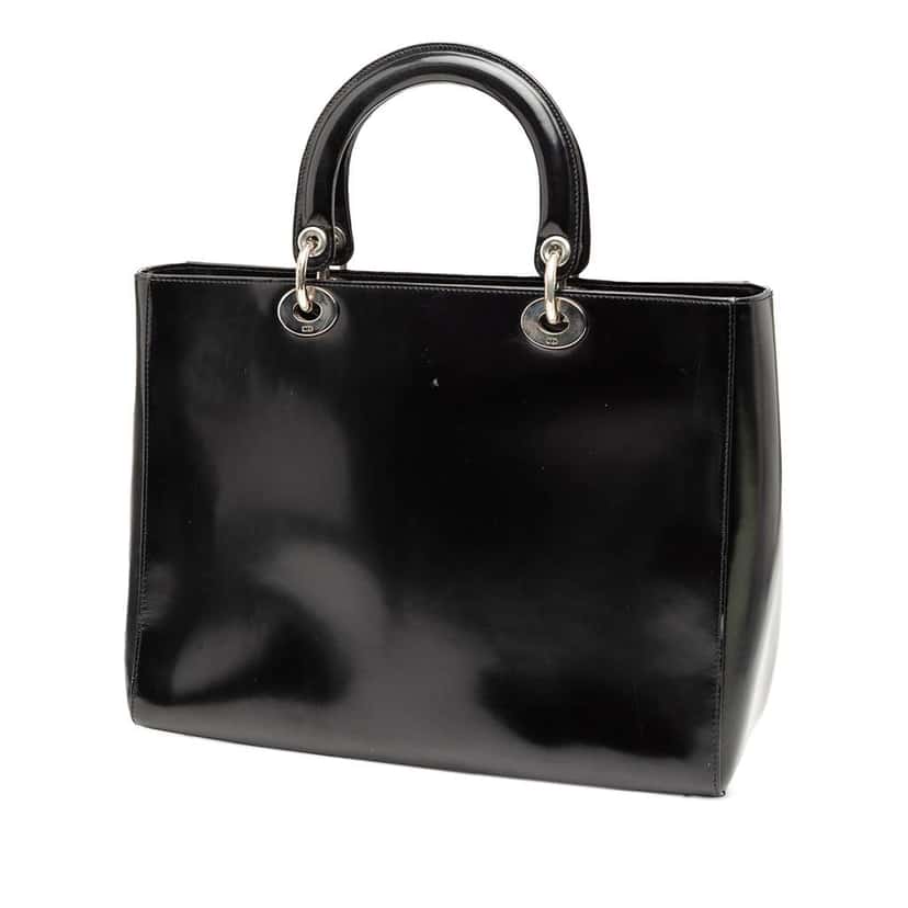 Dior Large Patent Lady Dior Black Leather Good condition - Back View