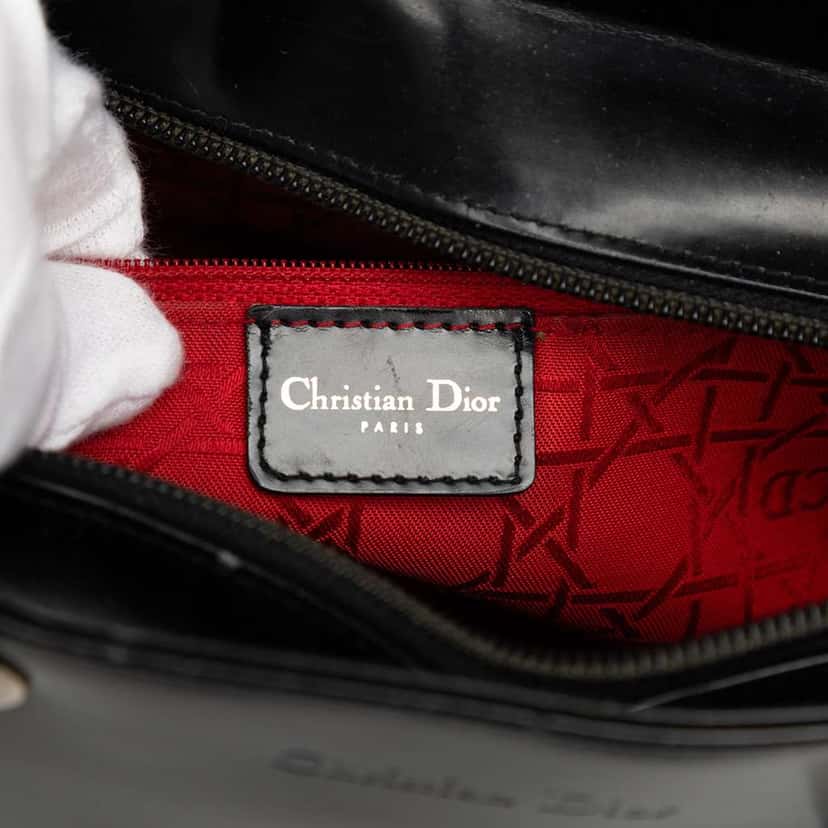Dior Large Patent Lady Dior Black Leather Good condition - Box View